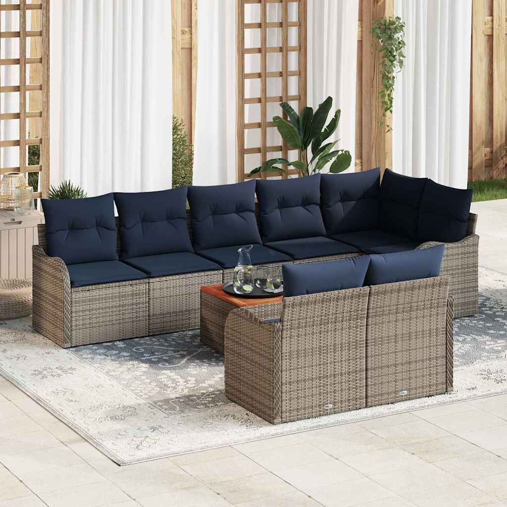 vidaXL Tuinbankenset 9 st Grijs poly rattan