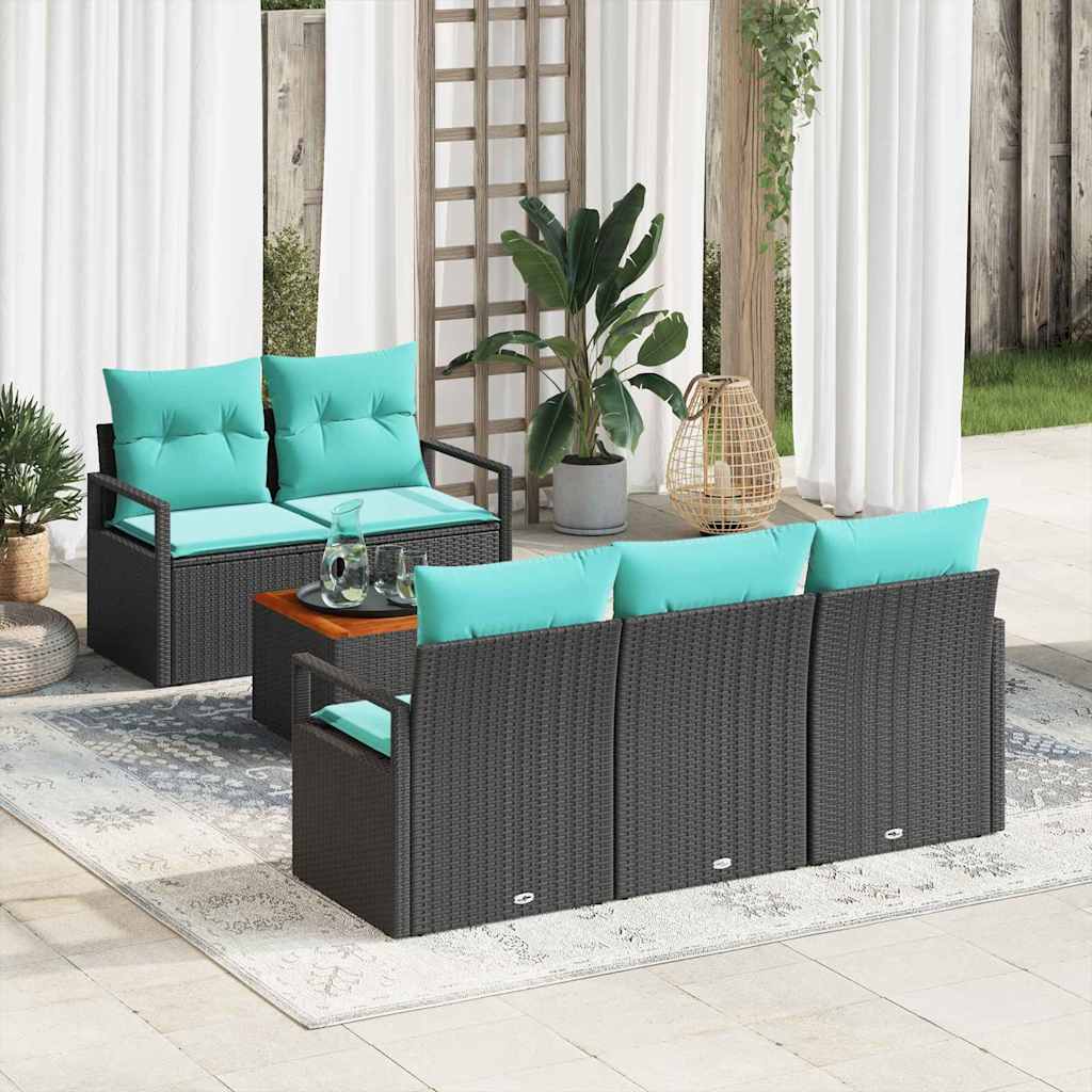 vidaXL Tuinbankenset met kussen 6 pcs Grijs poly rattan