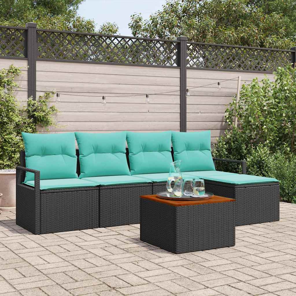 vidaXL Tuinbankenset met kussen 6 pcs Grijs poly rattan