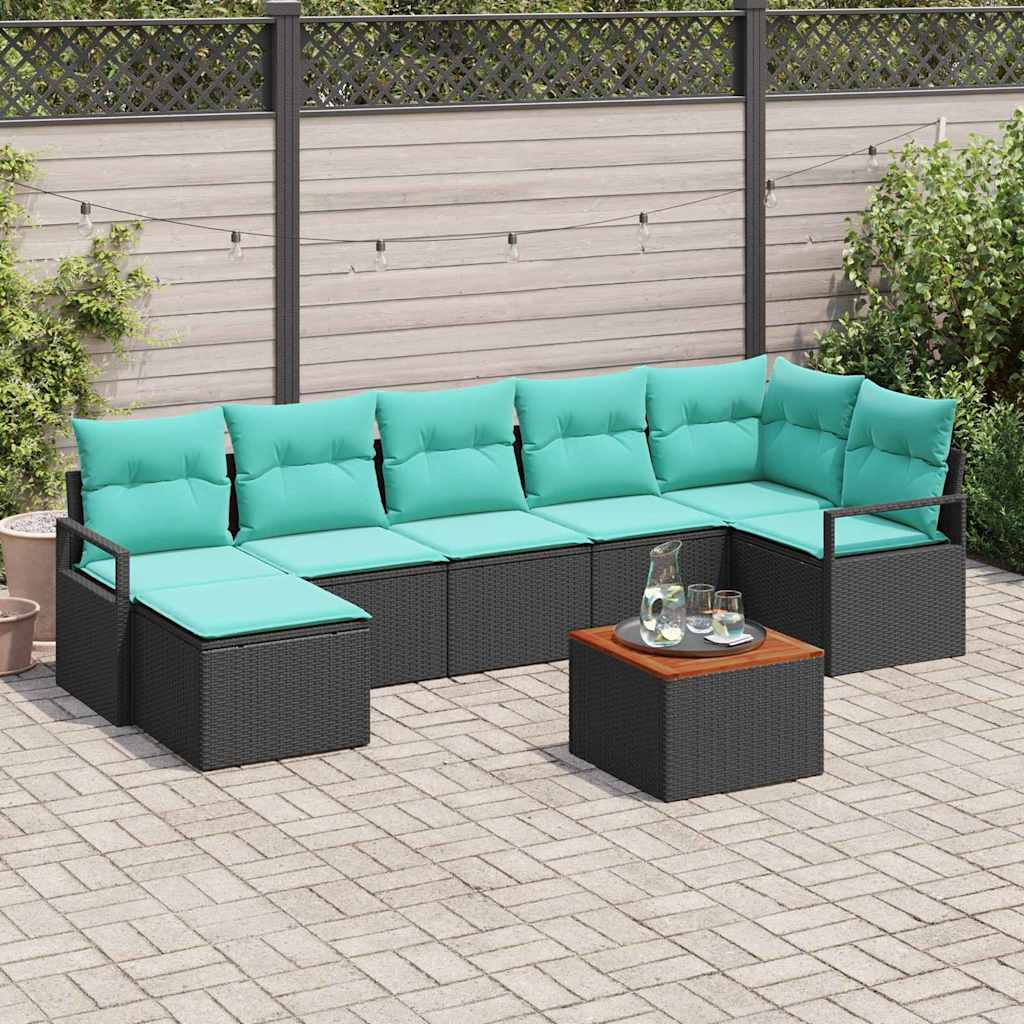 vidaXL Tuinbankenset met kussen 8 pcs Grijs poly rattan