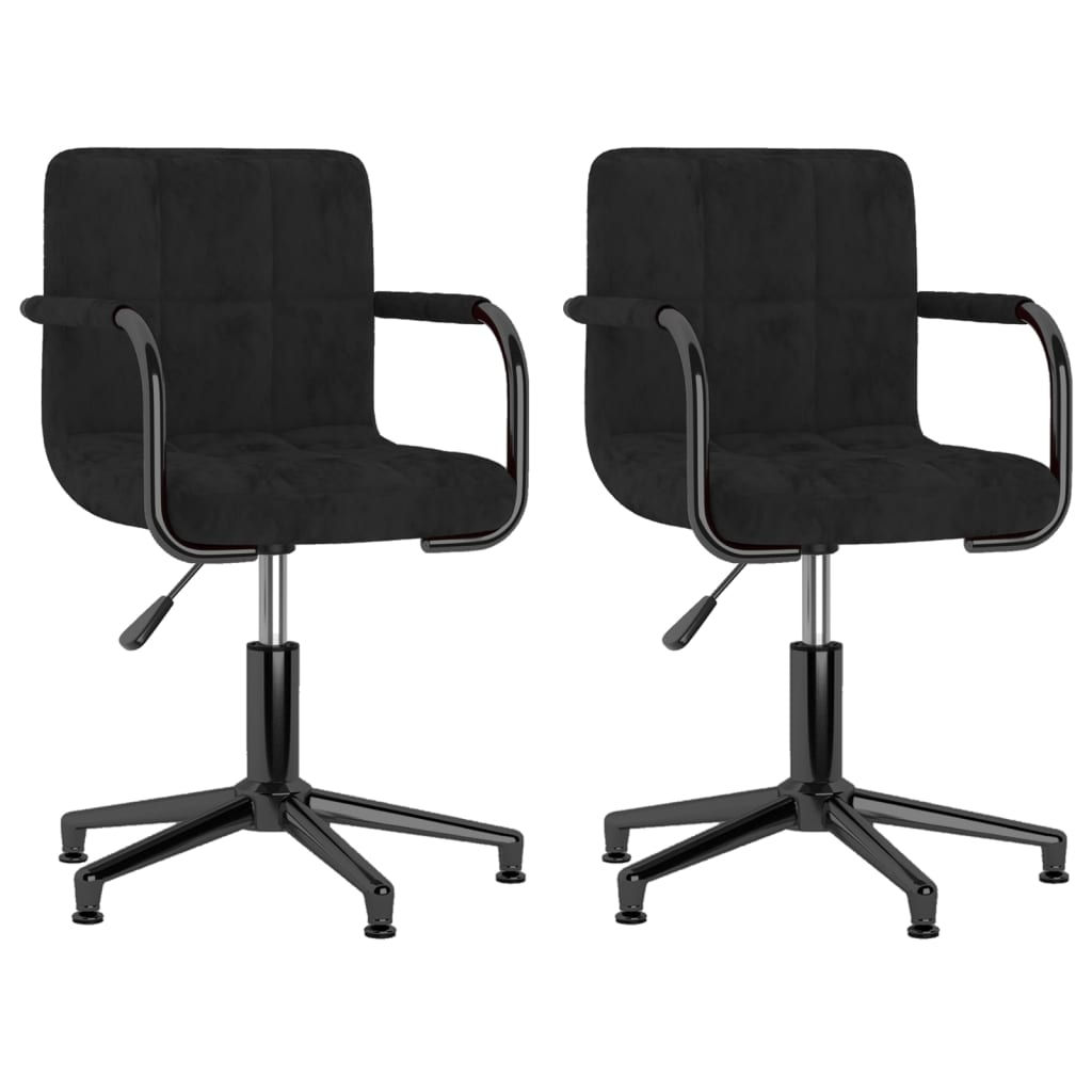 vidaXL Eetkamerstoelen draaibaar 2 st fluweel zwart