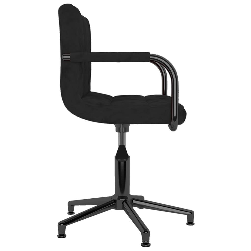 vidaXL Eetkamerstoelen draaibaar 2 st fluweel zwart