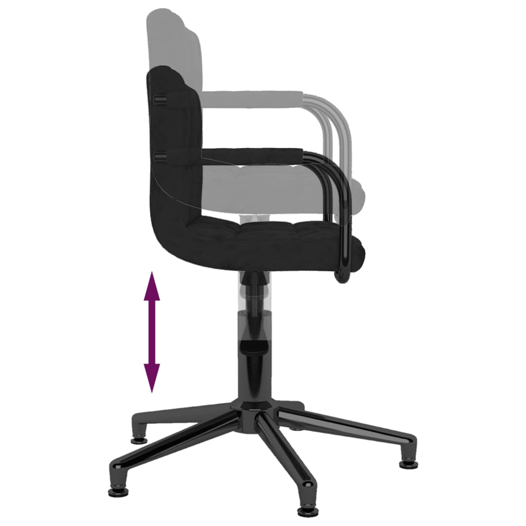 vidaXL Eetkamerstoelen draaibaar 2 st fluweel zwart