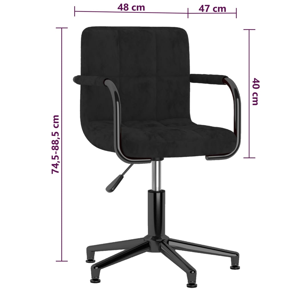 vidaXL Eetkamerstoelen draaibaar 2 st fluweel zwart