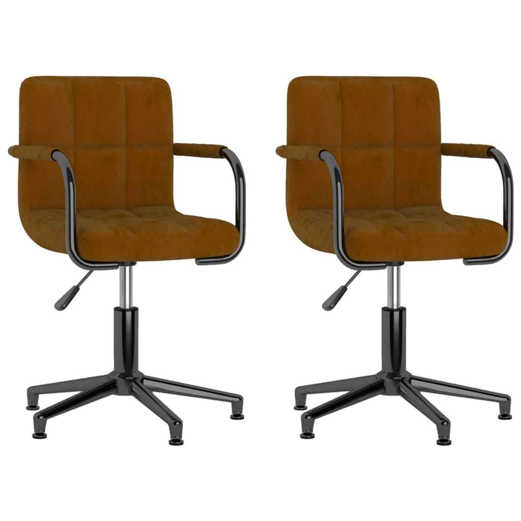 vidaXL Eetkamerstoelen draaibaar 2 st fluweel zwart