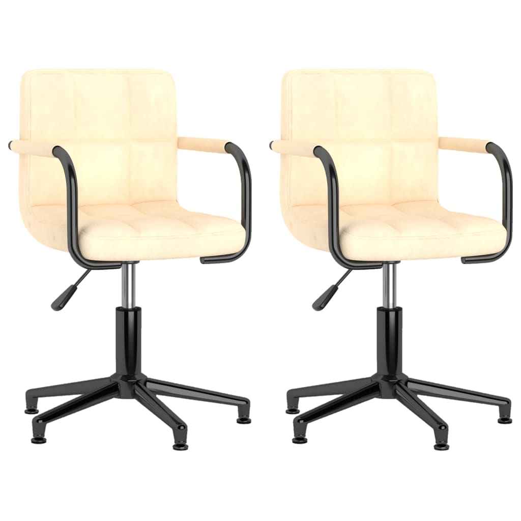 vidaXL Eetkamerstoelen draaibaar 2 st fluweel zwart