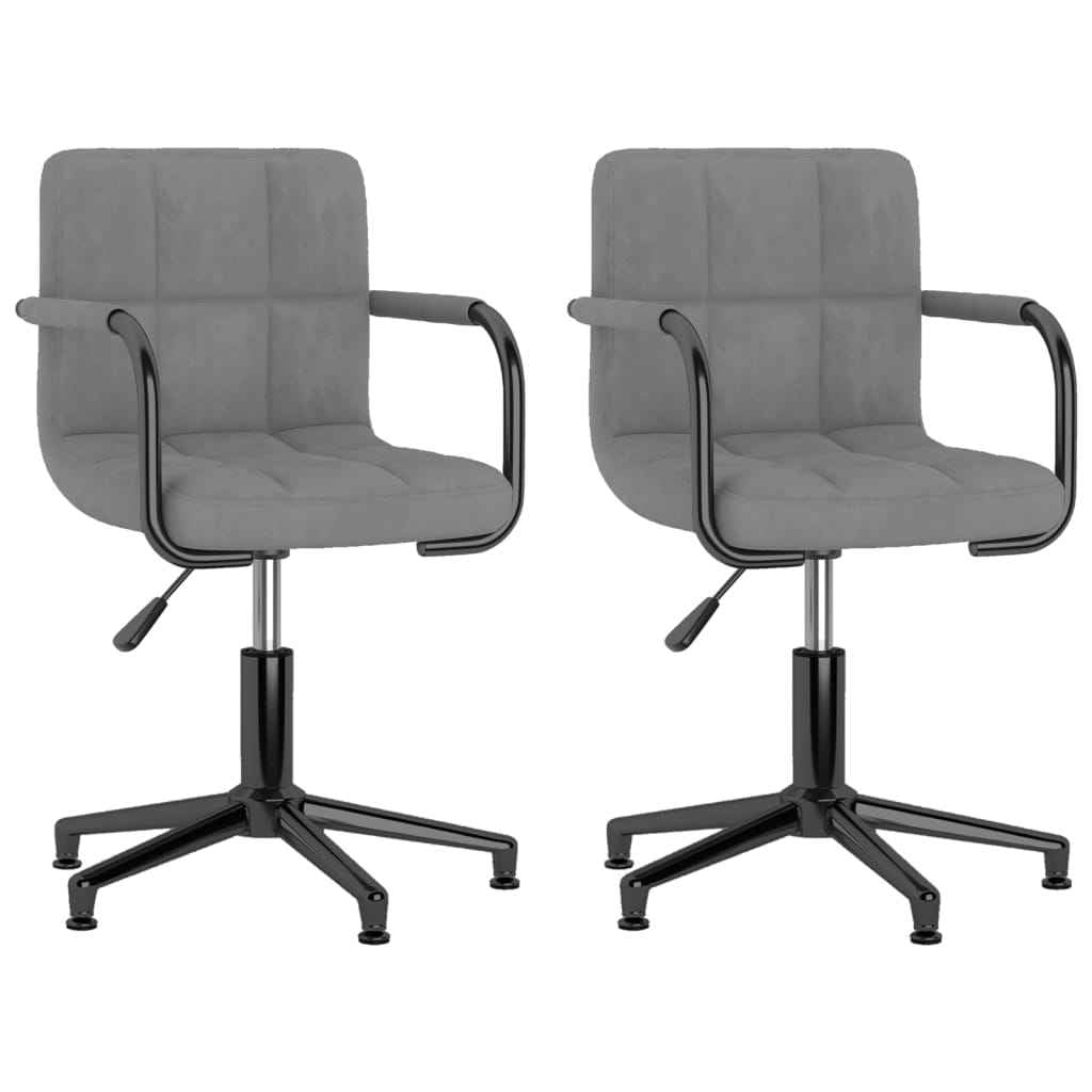 vidaXL Eetkamerstoelen draaibaar 2 st fluweel zwart