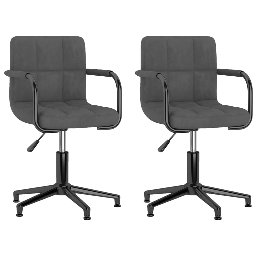 vidaXL Eetkamerstoelen draaibaar 2 st fluweel zwart