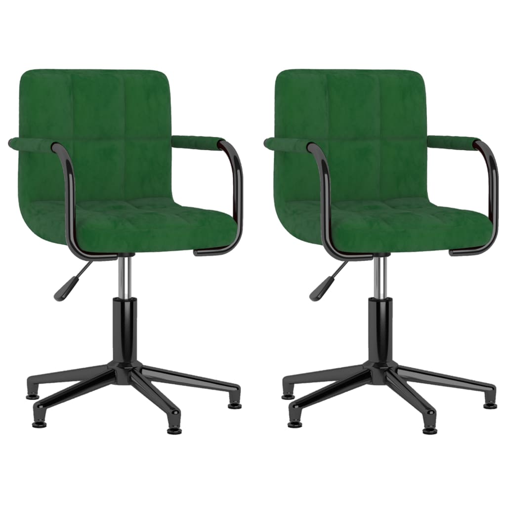 vidaXL Eetkamerstoelen draaibaar 2 st fluweel zwart