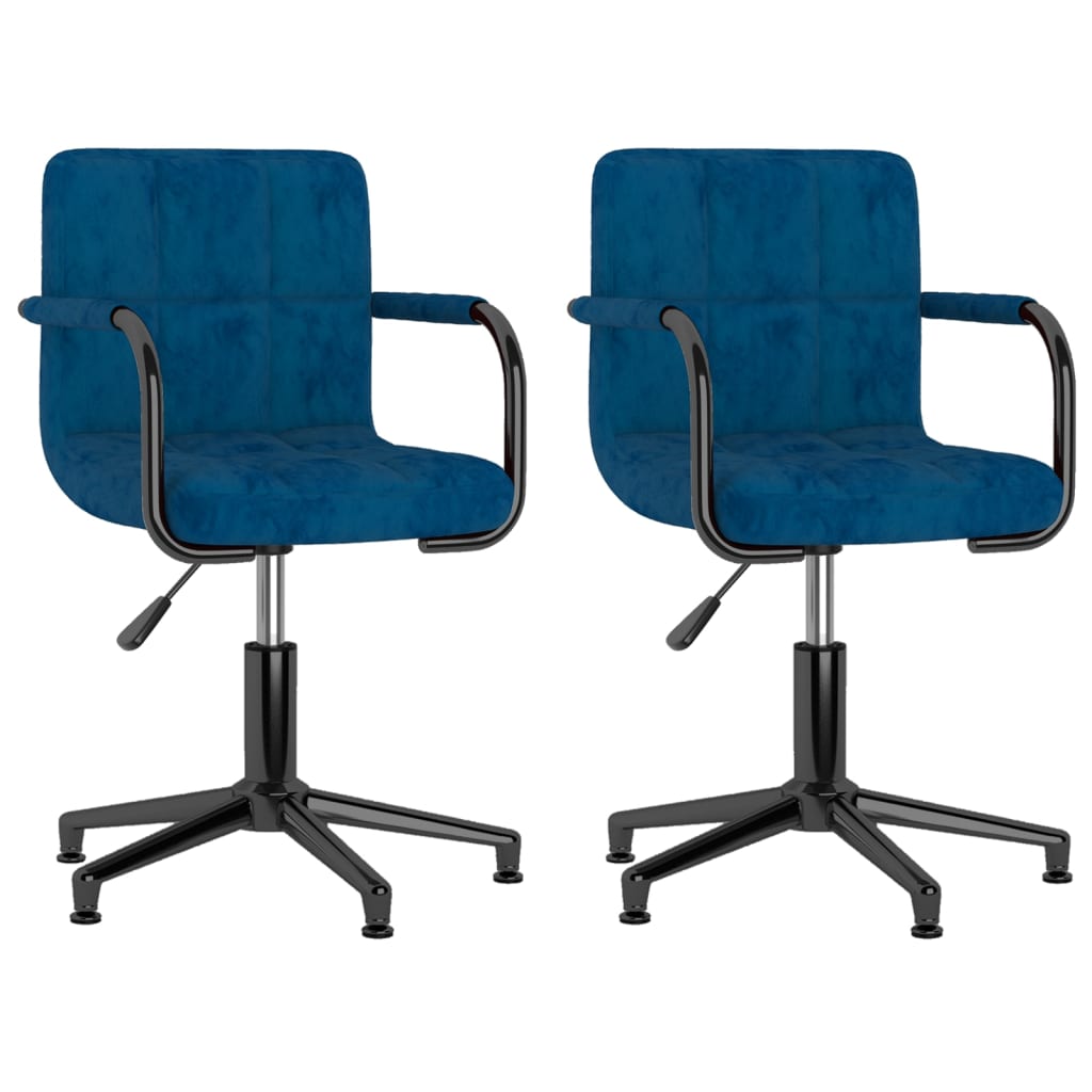 vidaXL Eetkamerstoelen draaibaar 2 st fluweel zwart