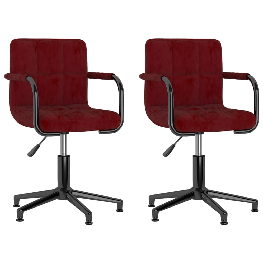 vidaXL Eetkamerstoelen draaibaar 2 st fluweel zwart