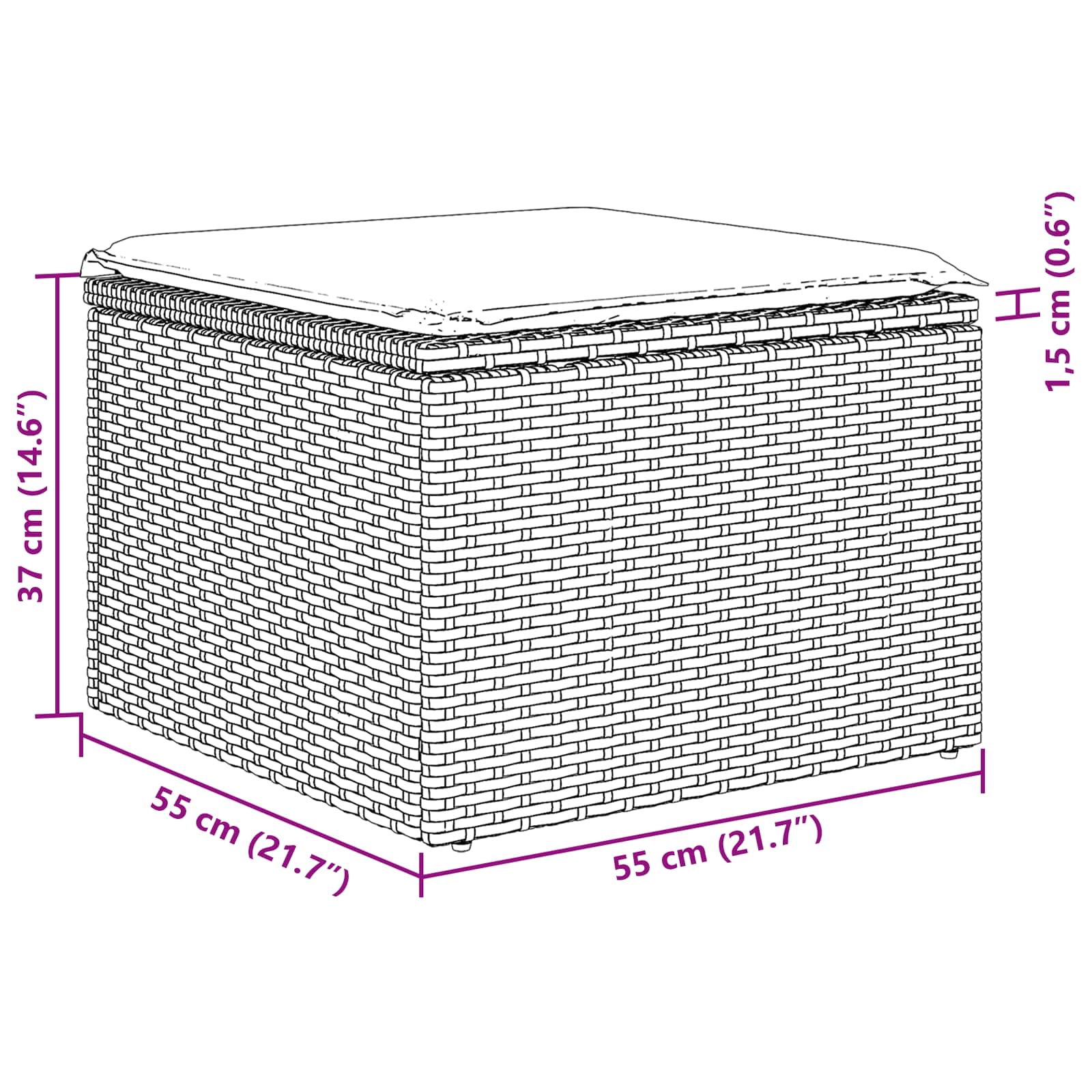 vidaXL Tuinbankenset met kussen 8 pcs Zwart poly rattan