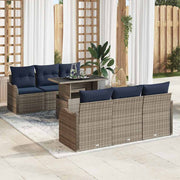 vidaXL Tuin Sofa Set 7 st Grijs poly rattan
