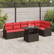 vidaXL Tuin Sofa Set met kussen 7 pcs Bruin poly rattan