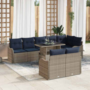 vidaXL Tuin Sofa Set 9 st Grijs Poly riet