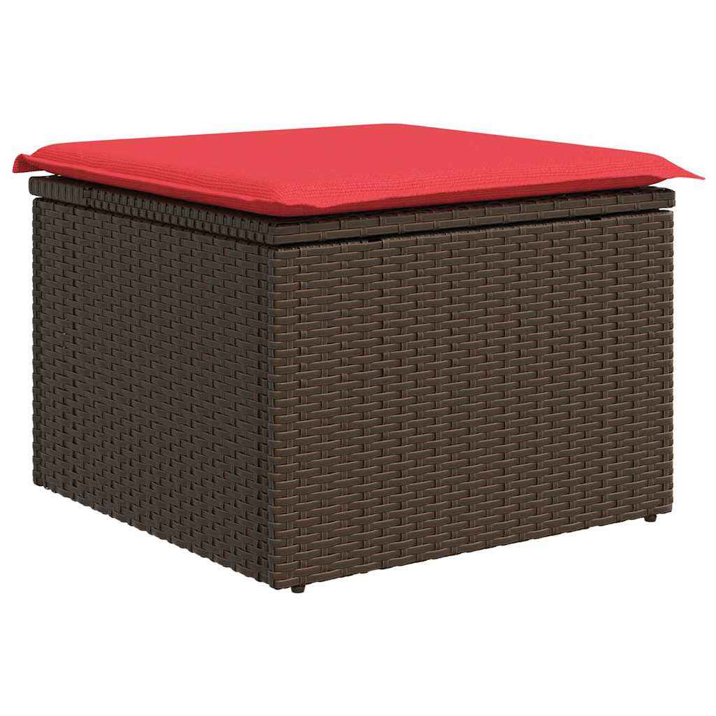 vidaXL Tuin Sofa Set met kussen 9 pcs Bruin Poly riet