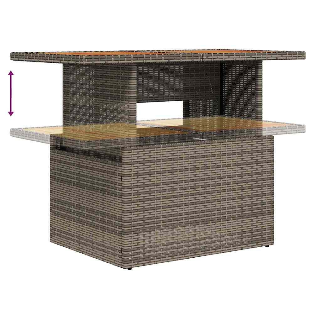 vidaXL Tuin Sofa Set 7 st grijs en marineblauw