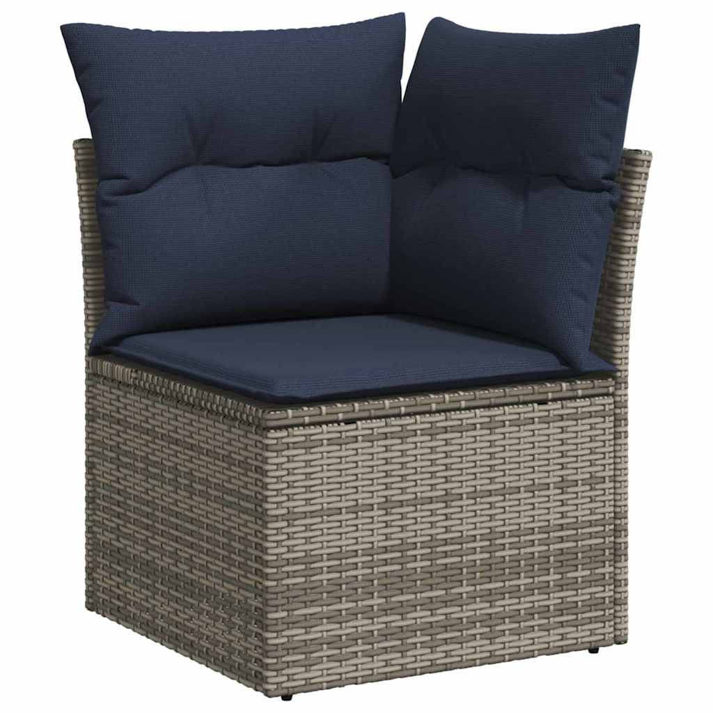 vidaXL Tuin Sofa Set 9 st grijs en marineblauw