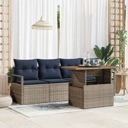 vidaXL Tuin Sofa Set met kussen 5 pcs grijs en marineblauw