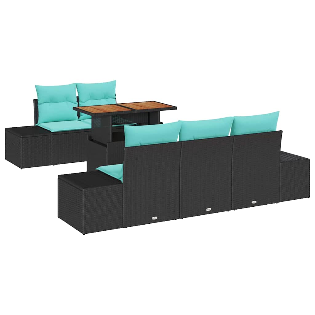 vidaXL Tuin Eetset 6 st 5-Aantal zitplaatsen Zwart en Blauwgroen