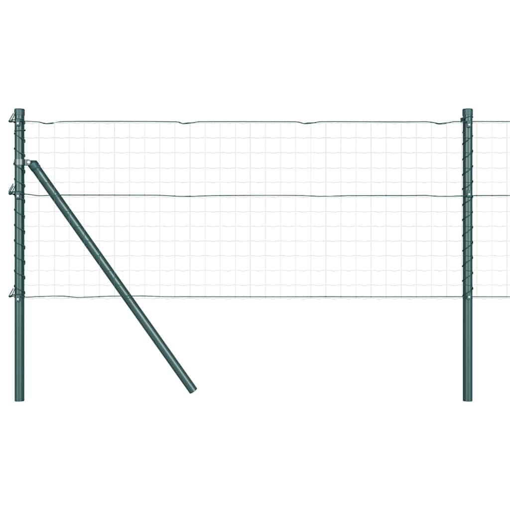 vidaXL Hekpalen 26 st Ø32 mm 80 cm gegalvaniseerd staal groen