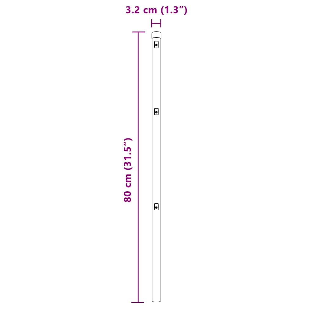vidaXL Hekpalen 26 st Ø32 mm 80 cm gegalvaniseerd staal groen
