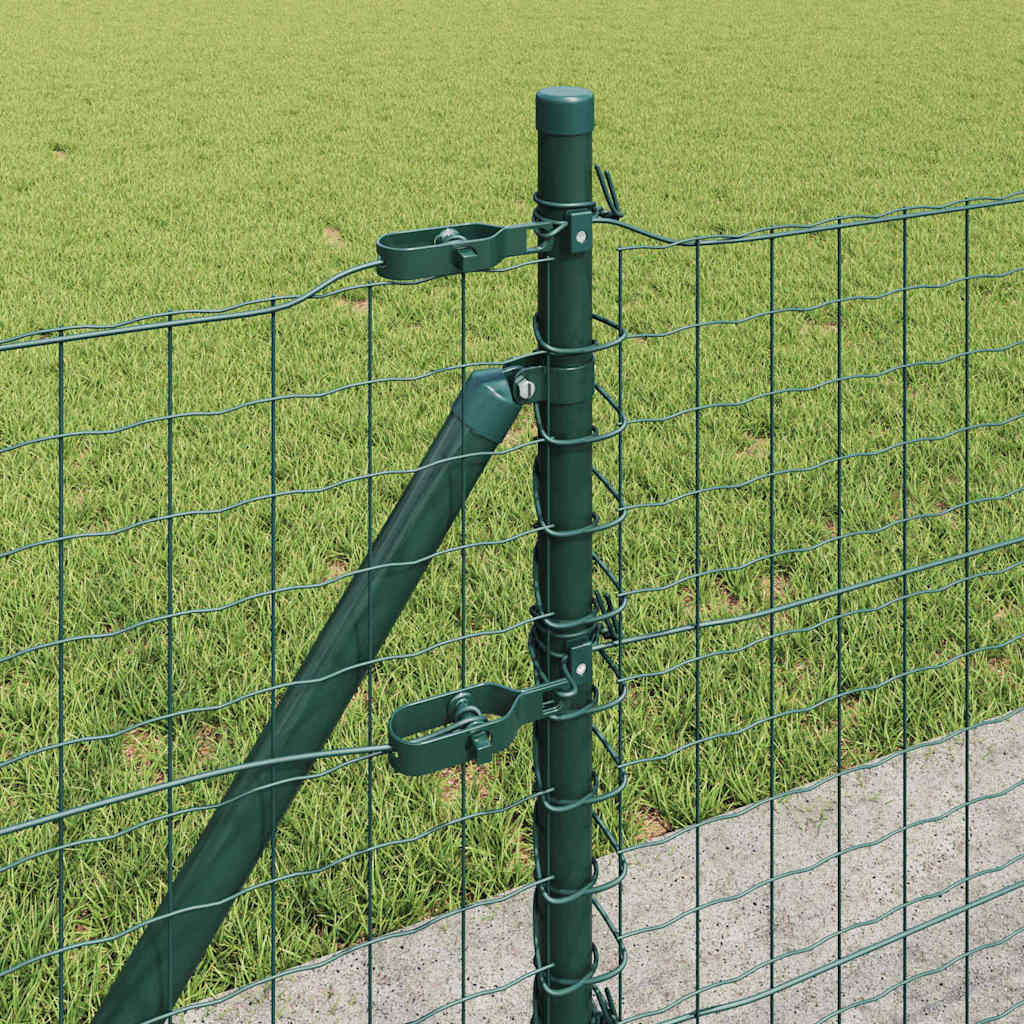 vidaXL Hekpaal met betonnen voet 26 st Groen Gepoedercoat staal