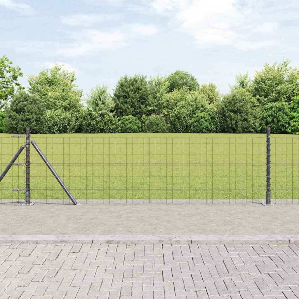 vidaXL Hekpaal met betonnen voet 26 st Groen Gepoedercoat staal