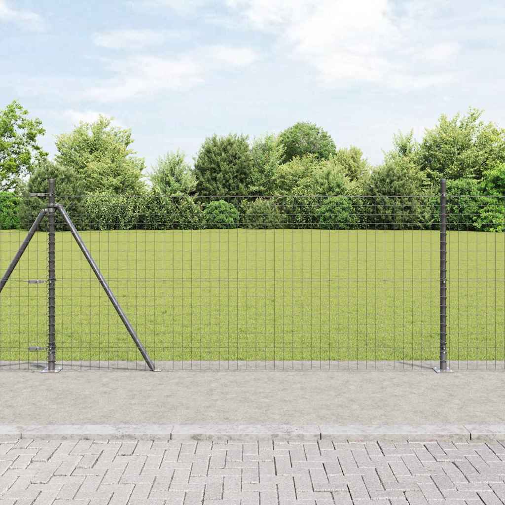 vidaXL Hekpaal met betonnen voet 26 st Groen Gepoedercoat staal