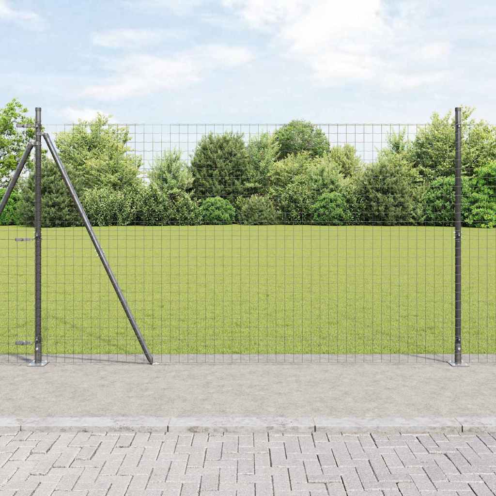 vidaXL Hekpaal met betonnen voet 26 st Groen Gepoedercoat staal