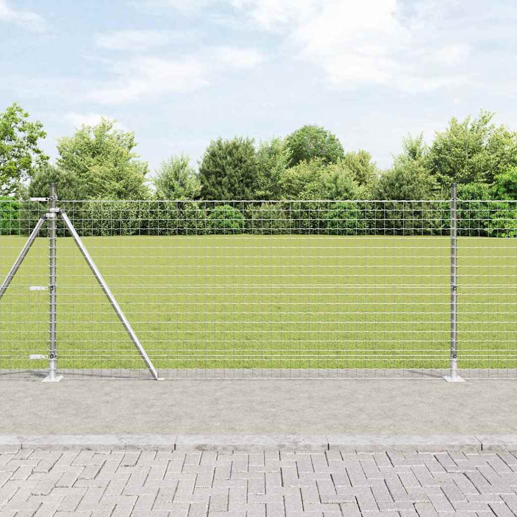 vidaXL Hekpaal met betonnen voet 26 st Groen Gepoedercoat staal
