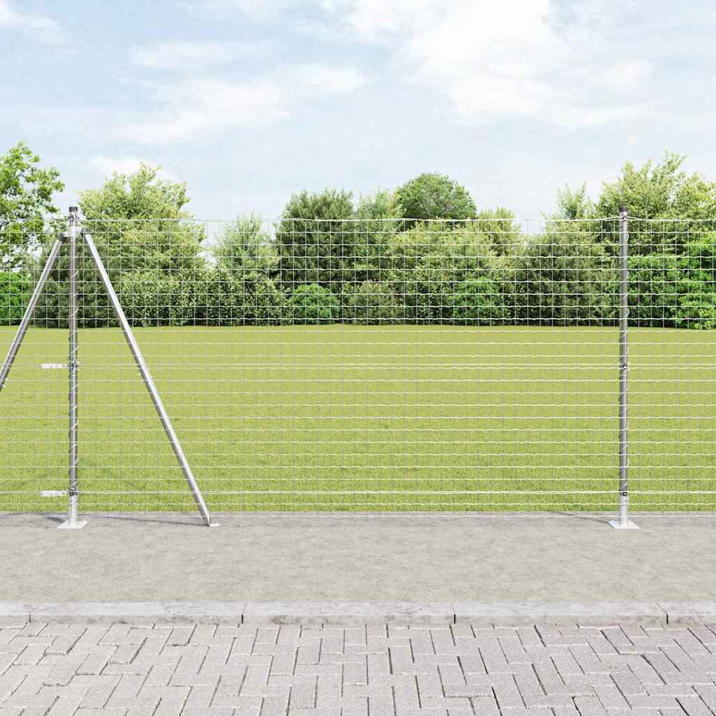 vidaXL Hekpaal met betonnen voet 26 st Groen Gepoedercoat staal