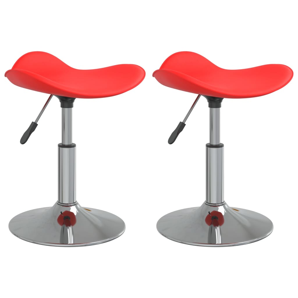 vidaXL Eetkamerstoelen 2 st verchroomd staal en kunstleer rood
