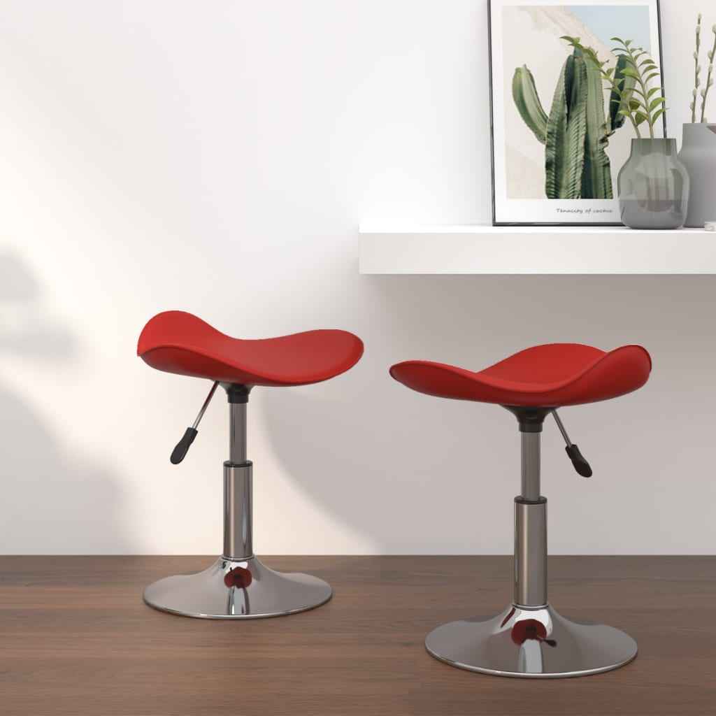 vidaXL Eetkamerstoelen 2 st verchroomd staal en kunstleer rood