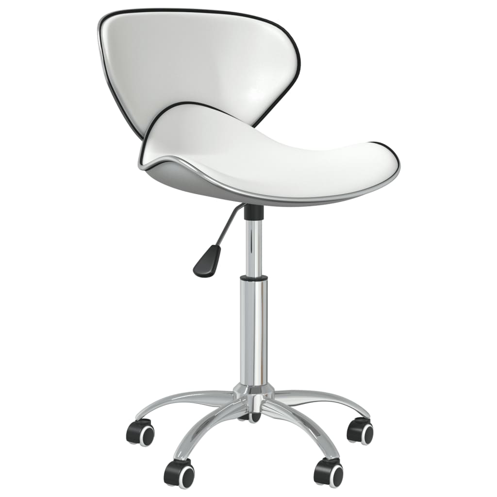 vidaXL Eetkamerstoelen draaibaar 2 st kunstleer wit