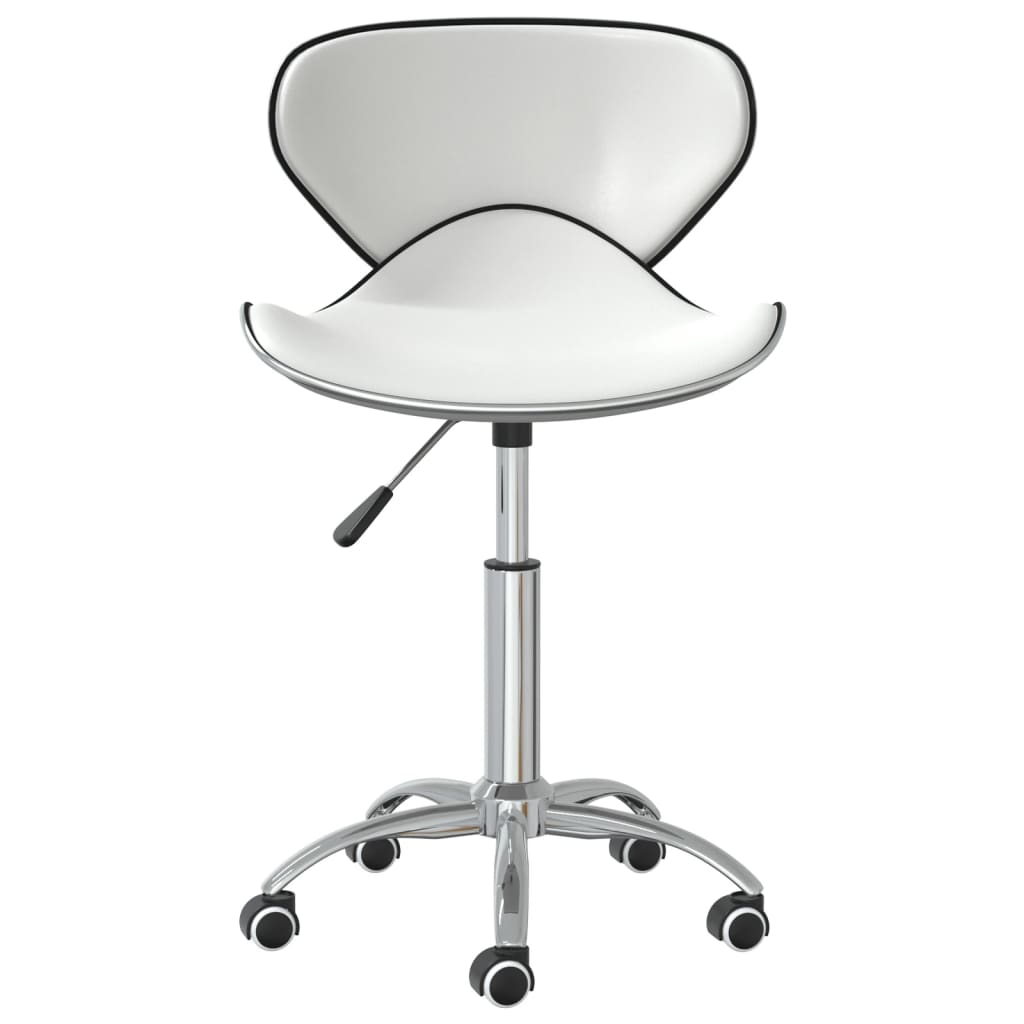 vidaXL Eetkamerstoelen draaibaar 2 st kunstleer wit