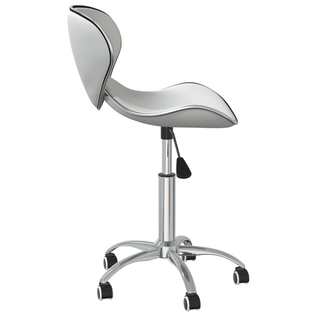 vidaXL Eetkamerstoelen draaibaar 2 st kunstleer wit