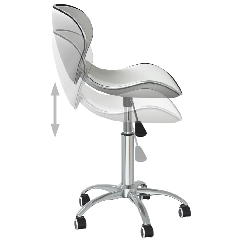 vidaXL Eetkamerstoelen draaibaar 2 st kunstleer wit