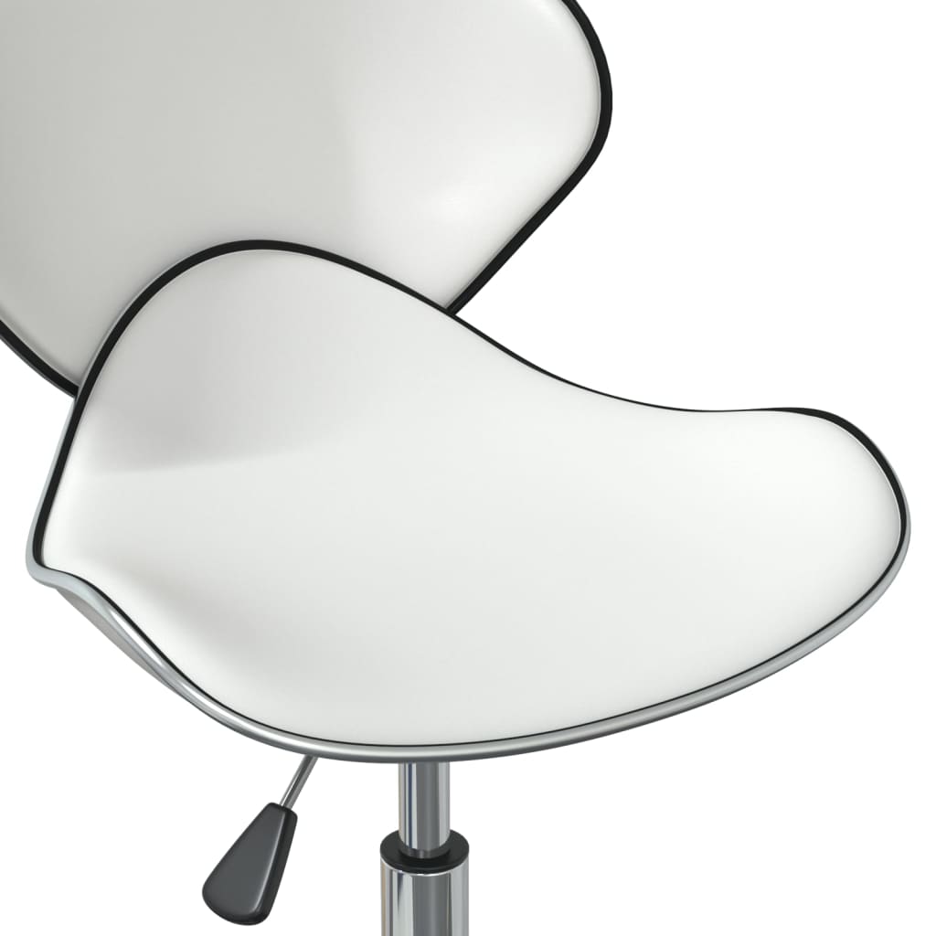 vidaXL Eetkamerstoelen draaibaar 2 st kunstleer wit