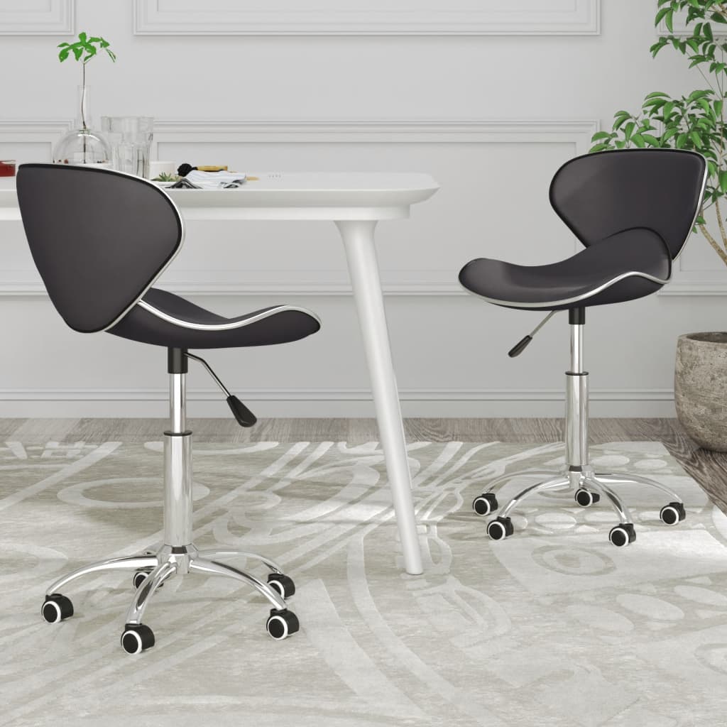 vidaXL Eetkamerstoelen draaibaar 2 st kunstleer wit