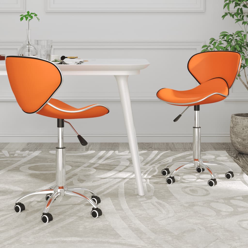 vidaXL Eetkamerstoelen draaibaar 2 st kunstleer wit