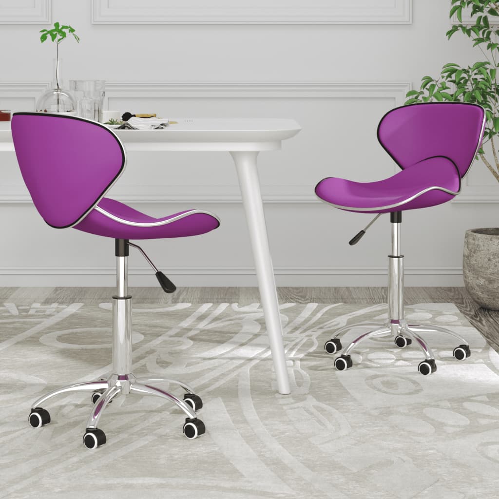 vidaXL Eetkamerstoelen draaibaar 2 st kunstleer wit