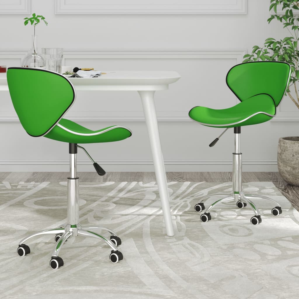 vidaXL Eetkamerstoelen draaibaar 2 st kunstleer wit