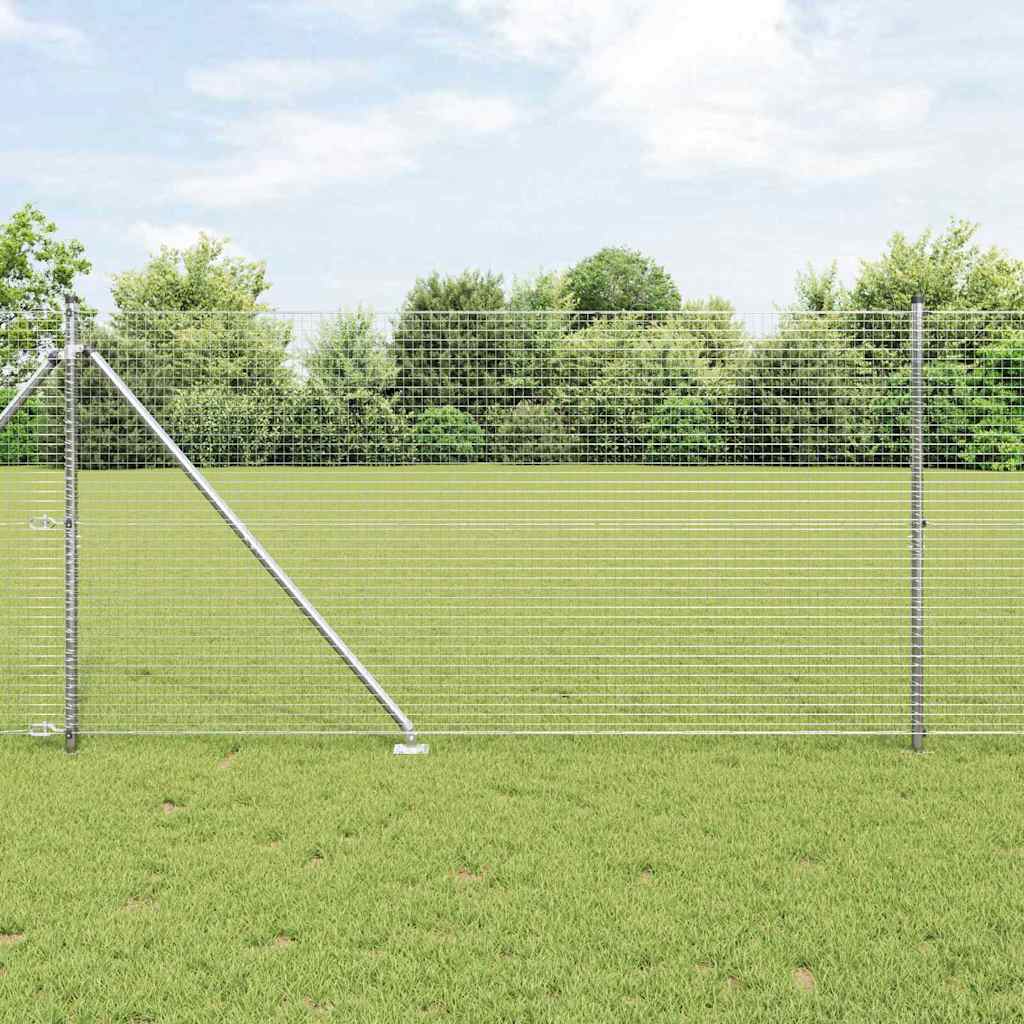 vidaXL Afrasteringspaal Zilverkleurig