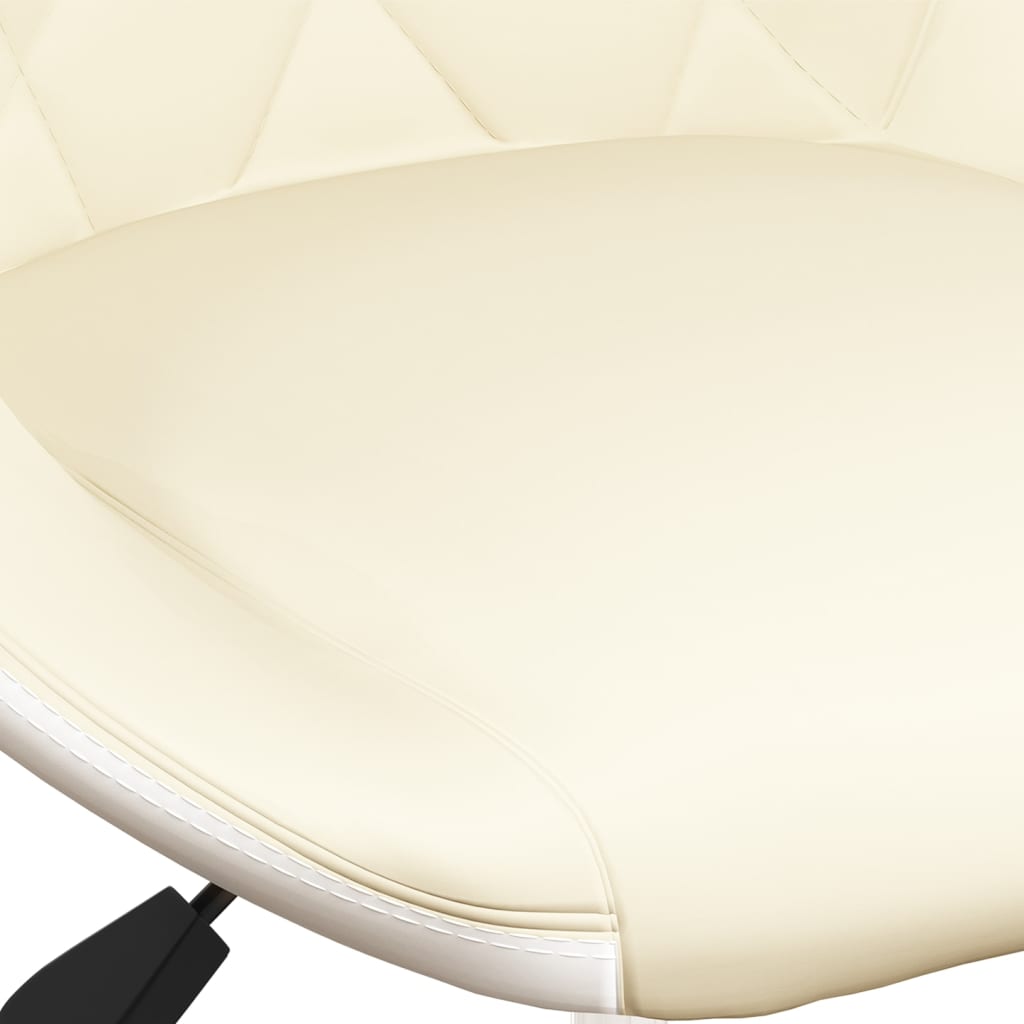 vidaXL Eetkamerstoelen draaibaar 2 st kunstleer crèmekleurig en wit