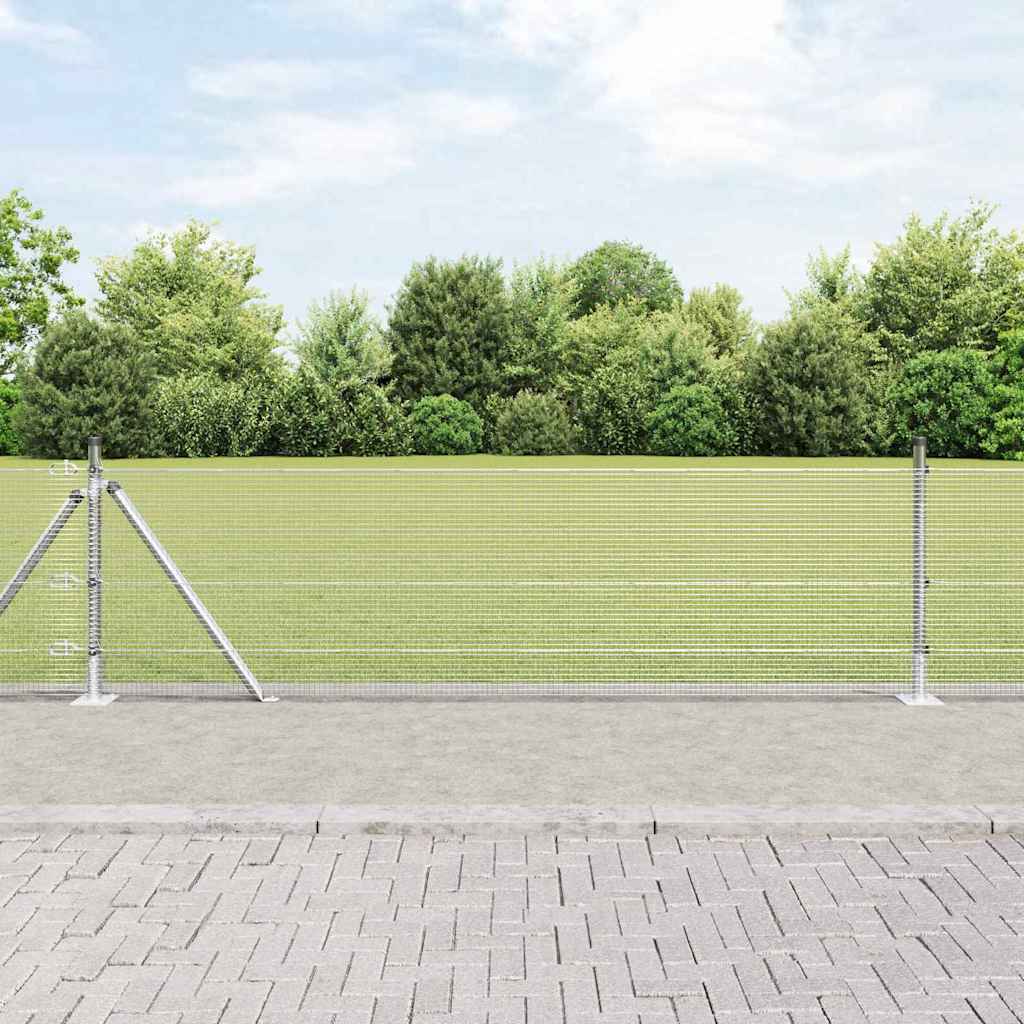vidaXL Afrasteringspaal Zilverkleurig