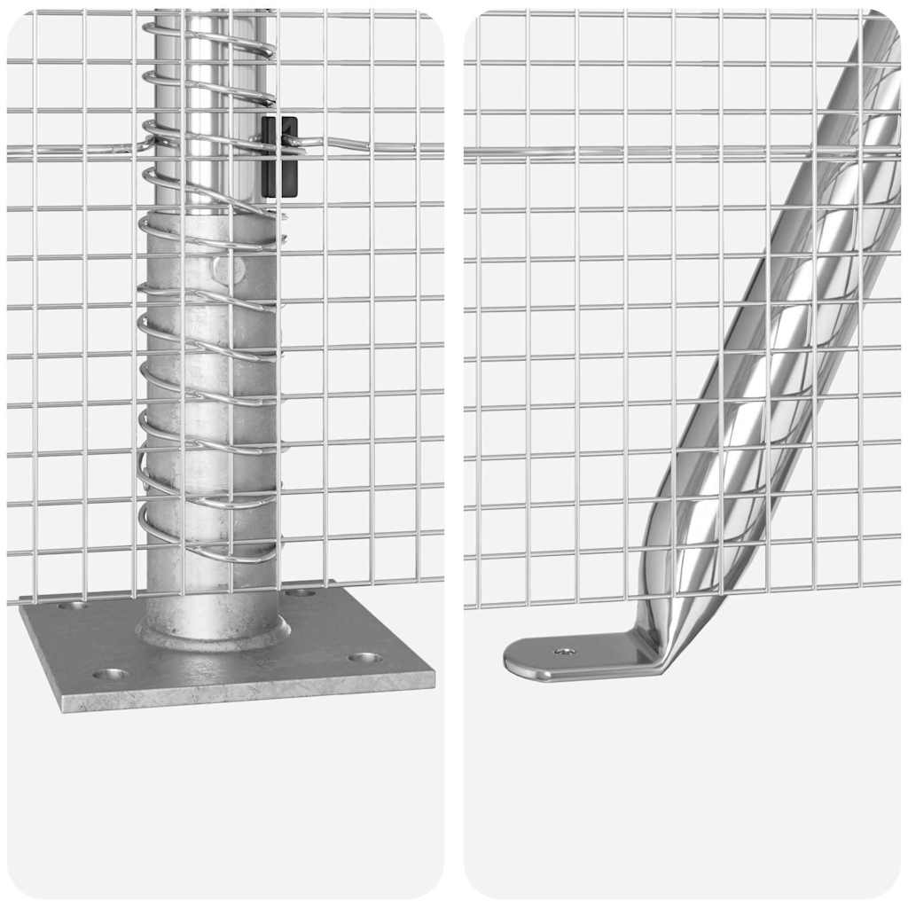 vidaXL Afrasteringspaal Zilverkleurig