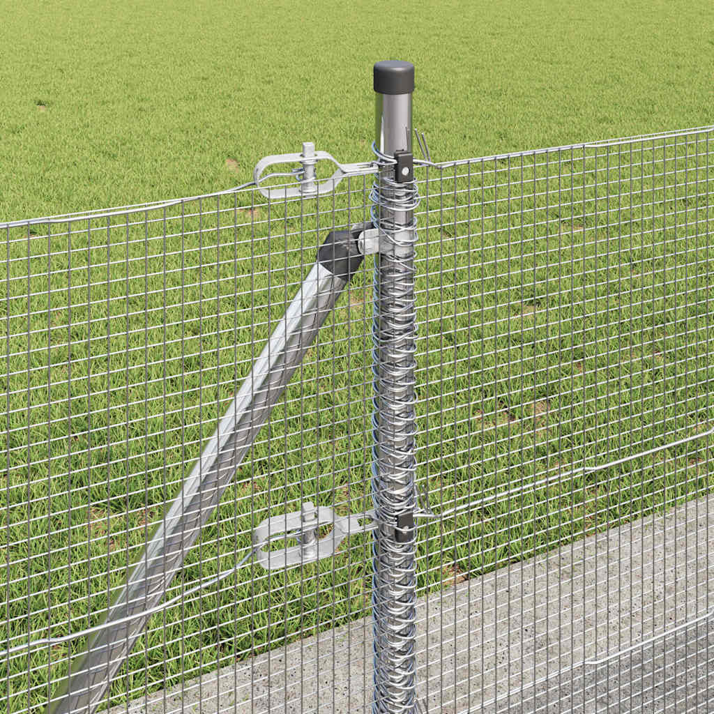 vidaXL Afrasteringspaal Zilverkleurig