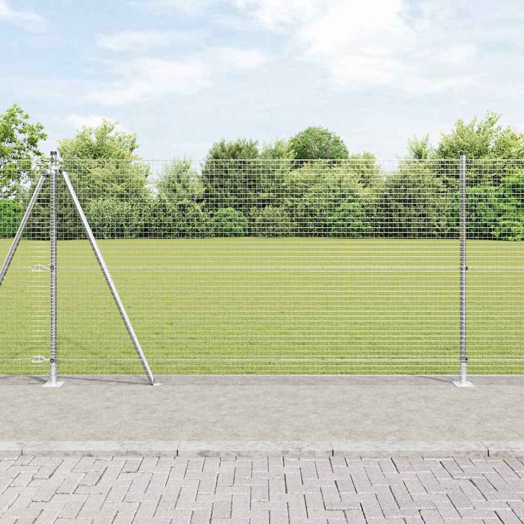 vidaXL Afrasteringspaal Zilverkleurig