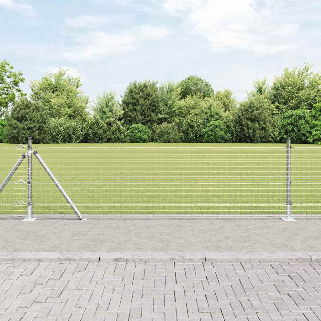 vidaXL Afrasteringspaal Zilverkleurig